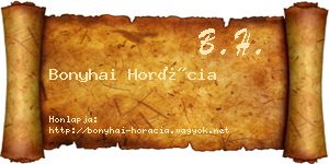 Bonyhai Horácia névjegykártya